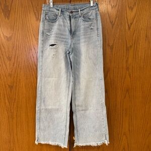 American Eagle Skater Jeans Women's Size 6 Regular Trendy Distressed Slit Ankle